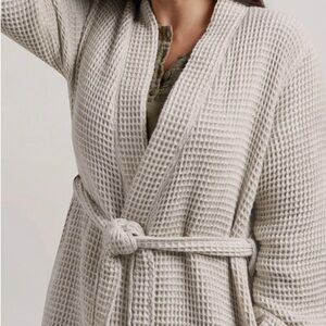 Parachute Women's Cream Waffle Knit Robe Turkish 100% Cotton Neutral Minimalist